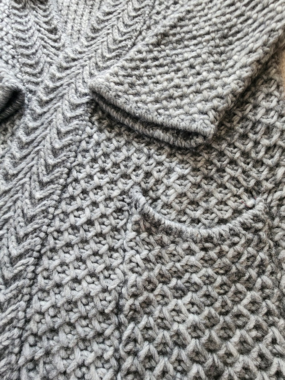 Zara Gray Chunky Knit Open Cardigan - Picture 3 of 5